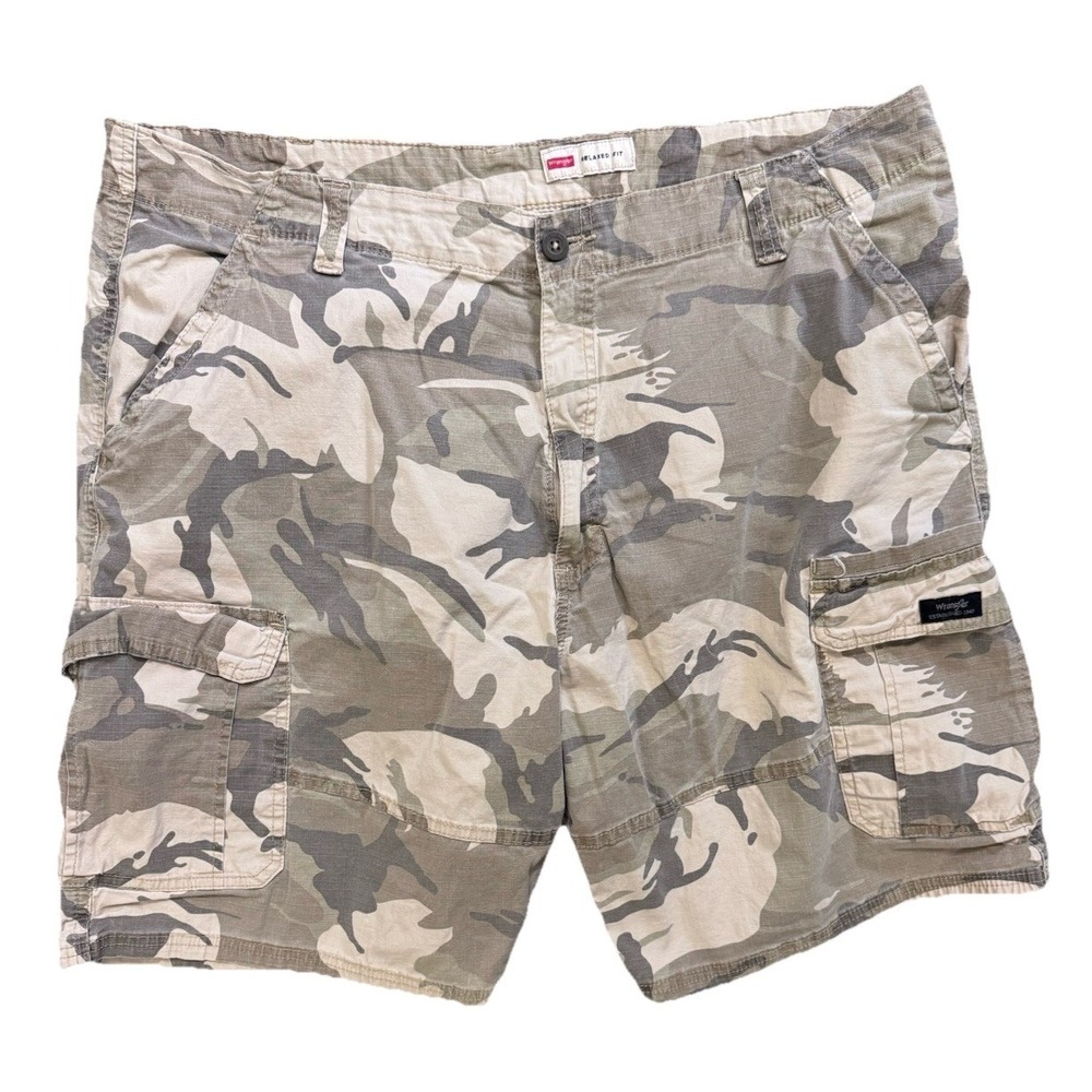 Wrangler Camo Cargo Shorts Mens 42 Relaxed Fit Loose Utility Outdoors Green Army